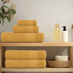 vidaXL Toallas de mano FROGN 2 uds oro 30x30 cm 360 g/m² Dorado Discount