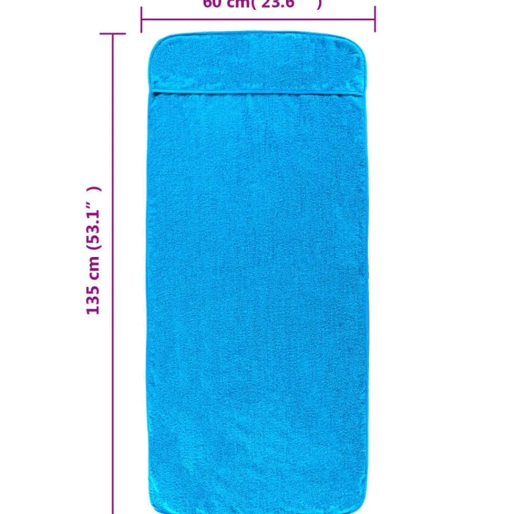 vidaXL Ropa De Casa-Toallas de playa 2 uds tela turquesa 400 g/m² 60x135 cm