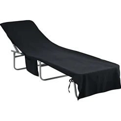 vidaXL Toallas de Reposera 2 pcs 210 x 75 cm Negro