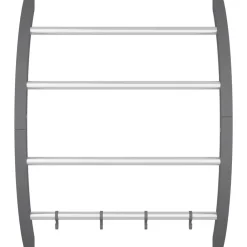 vidaXL Toallero con ganchos aluminio plateado 56x16x72 cm Discount