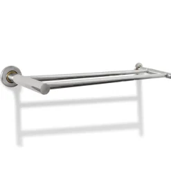 vidaXL Accesorios Para El Baño-Toallero de acero inoxidable 2 tubos