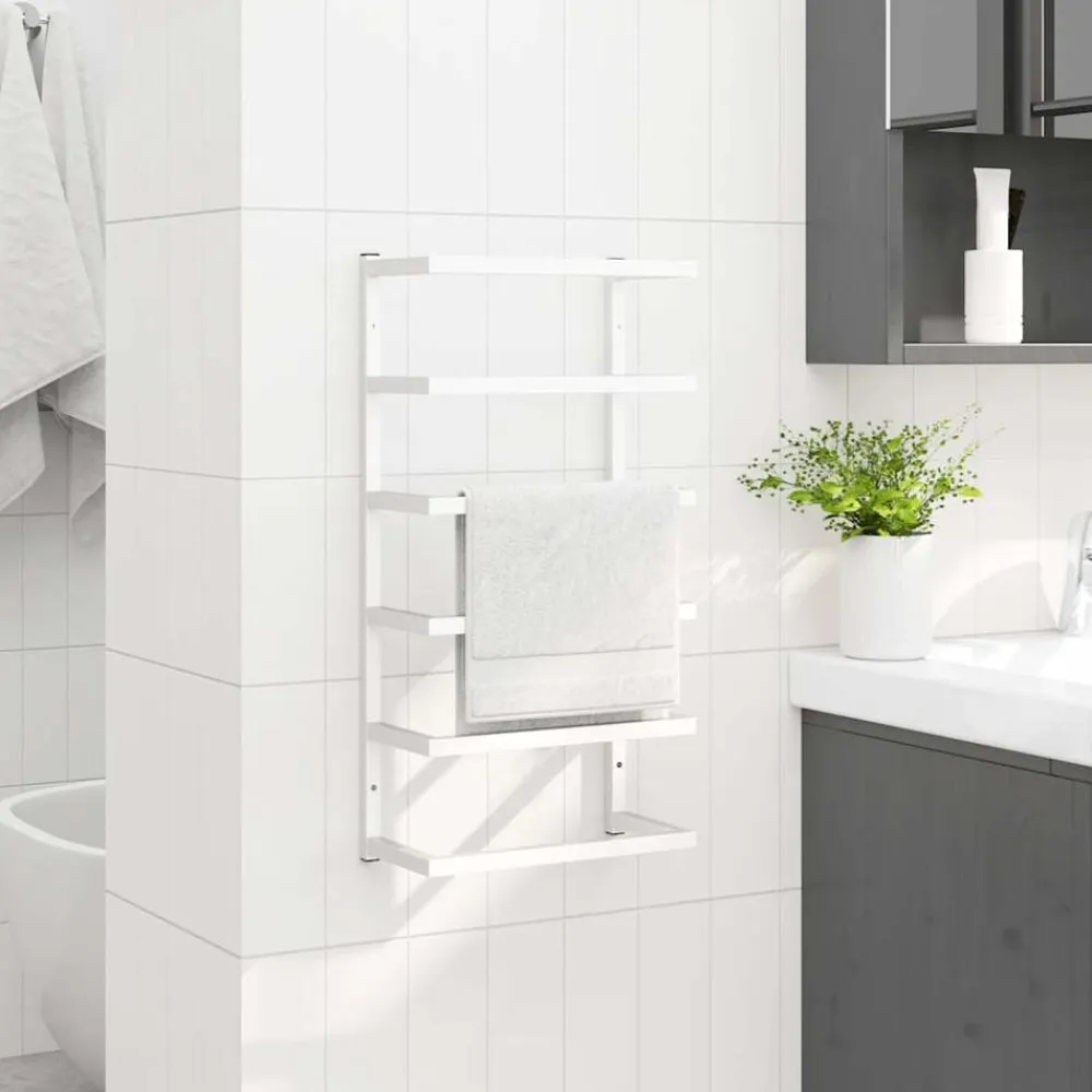 vidaXL Accesorios Para El Baño-Toallero de acero 24x12x48 cm