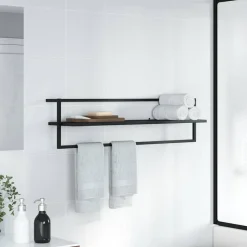 vidaXL Toallero de hierro 95x25x22 cm Negro Hot