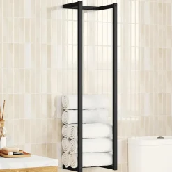 vidaXL Toallero de hierro 25x20x95 cm Negro Hot