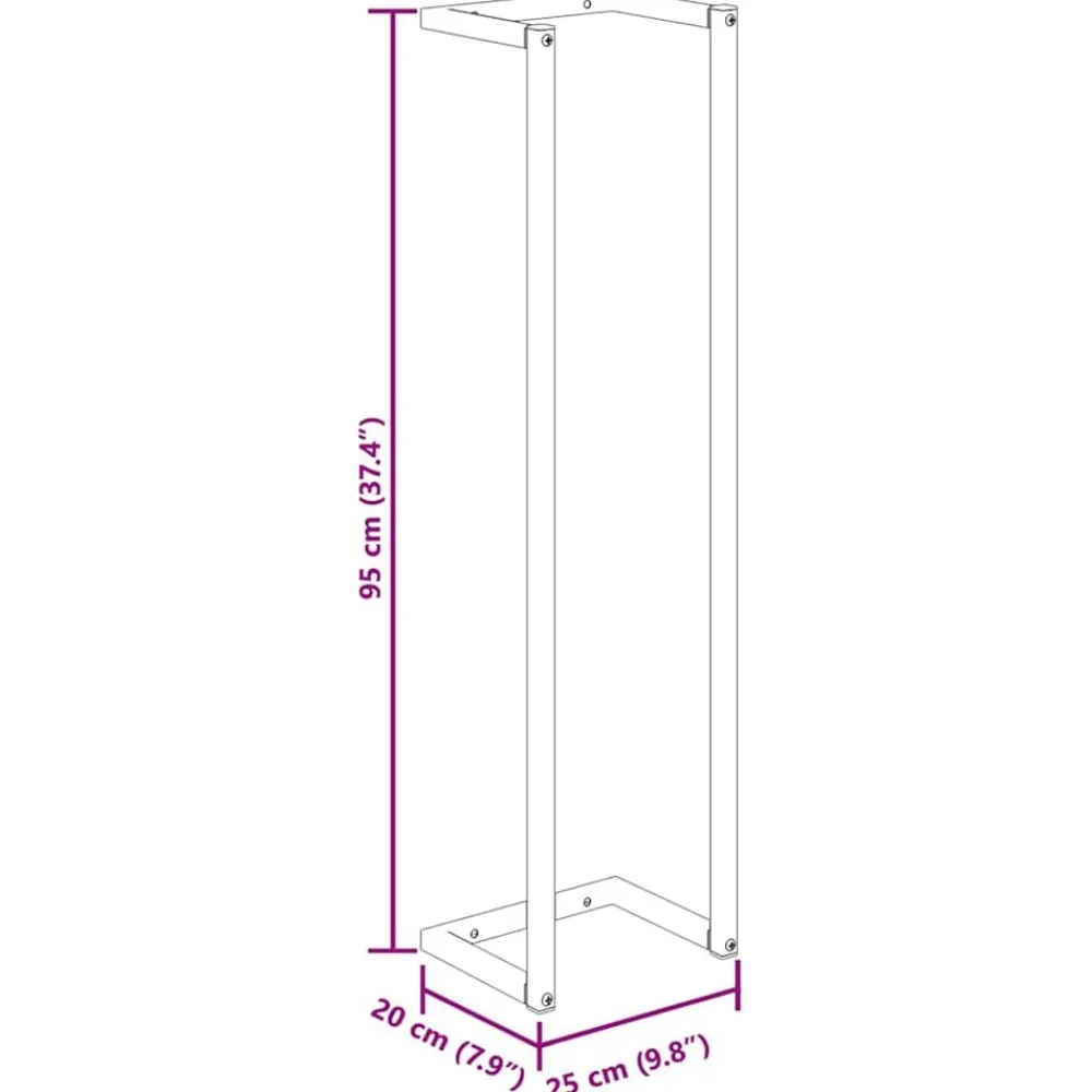 vidaXL Toallero de hierro 25x20x95 cm Negro Hot