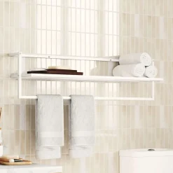 vidaXL Accesorios Para El Baño-Toallero de hierro 95x25x22 cm