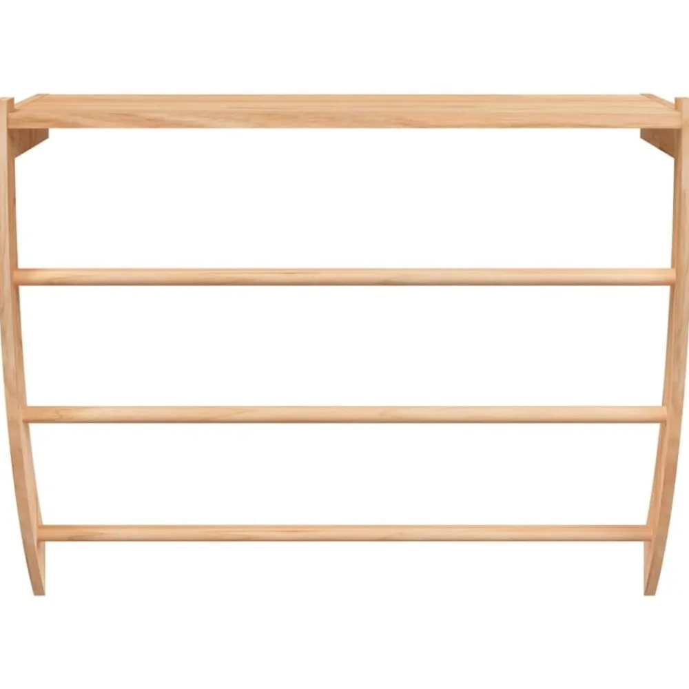 vidaXL Accesorios Para El Baño-Toallero de madera maciza nogal 60x25,5x49 cm