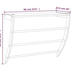 vidaXL Accesorios Para El Baño-Toallero de madera maciza nogal 60x25,5x49 cm