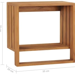 vidaXL Toallero de pared de teca maciza 35x20x35 cm Clearance