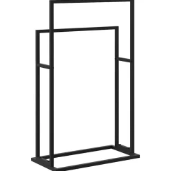 vidaXL Toallero de pie de hierro 48x24x78,5 cm Negro Clearance