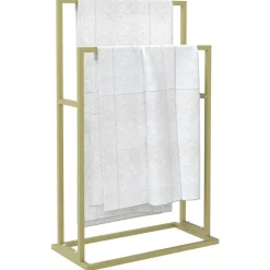 vidaXL Toallero de pie de hierro 48x24x78,5 cm Dorado Sale