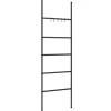 vidaXL Accesorios Para El Baño-Toallero Escalera con 5 Niveles Negro 58x175 cm Hierro