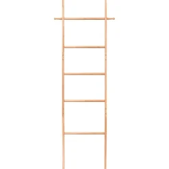 vidaXL Herramientas-Toallero escalera madera maciza de nogal 170 cm