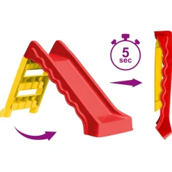 vidaXL Tobogán para niños plegable interior y exterior rojo y amarillo Discount