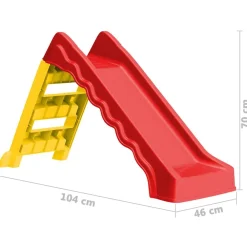 vidaXL Tobogán para niños plegable interior y exterior rojo y amarillo Discount