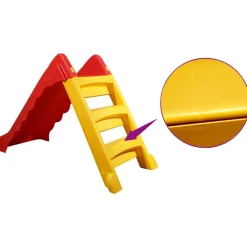 vidaXL Tobogán para niños plegable interior y exterior rojo y amarillo Discount