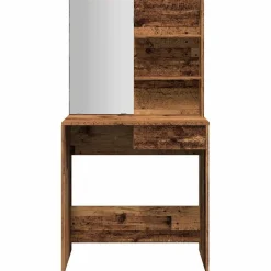 vidaXL Mesas-Tocador con espejo envejecida 74,5x40x141 cm