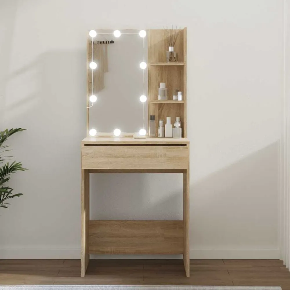 vidaXL Mesas-Tocador con LED color 60x40x140 cm