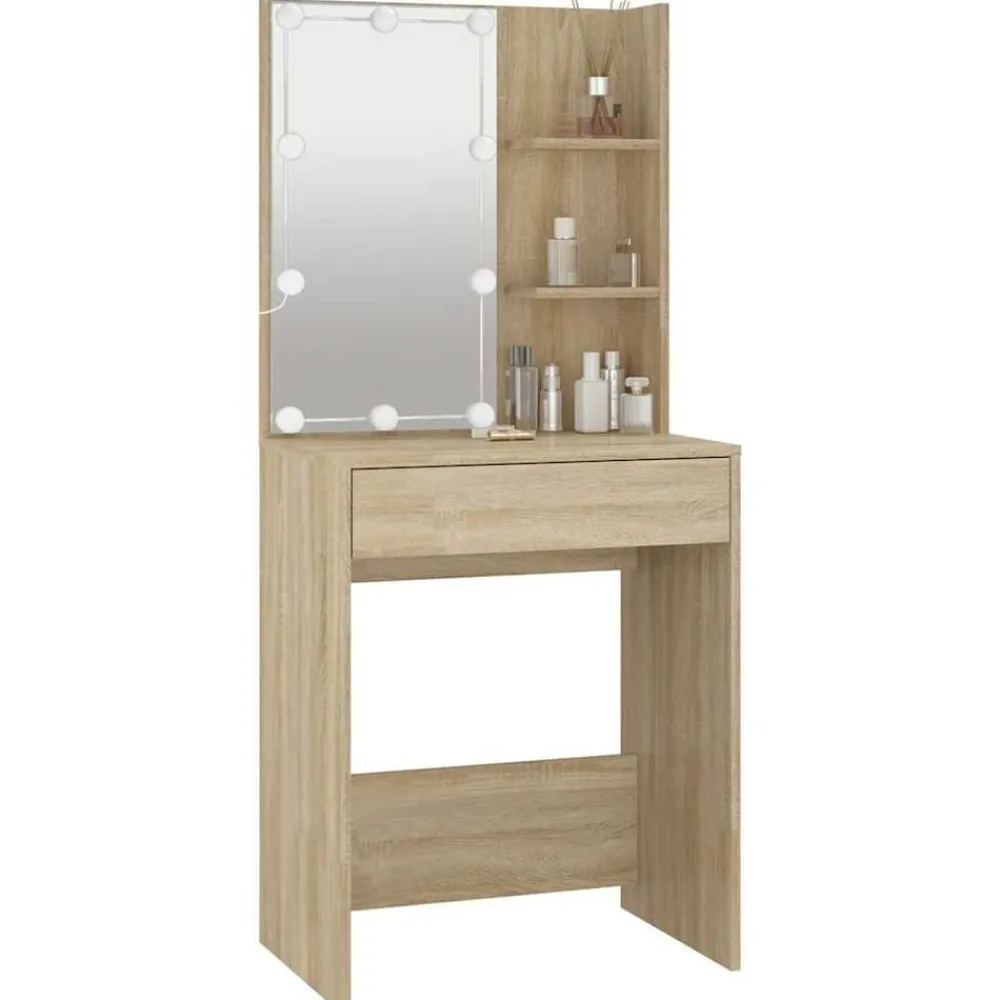 vidaXL Mesas-Tocador con LED color 60x40x140 cm
