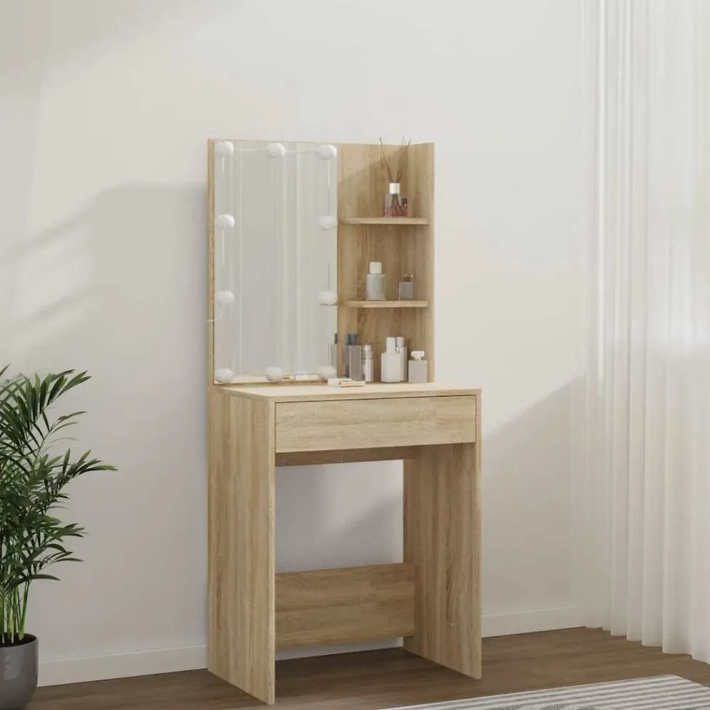 vidaXL Mesas-Tocador con LED color 60x40x140 cm