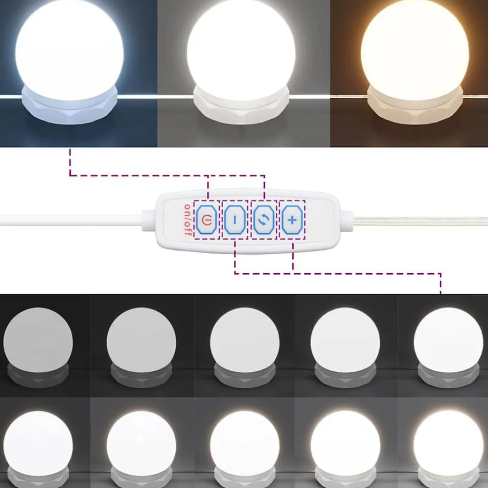 vidaXL Tocador con LED 86,5x35x136 cm Negro Clearance