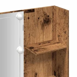 vidaXL Mesas-Tocador con luces LED madera envejecida 60x40x140 cm