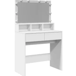 vidaXL Tocador con luces LED 80x41x134,5 cm Blanco Hot