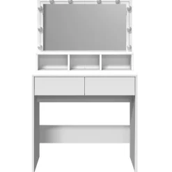 vidaXL Tocador con luces LED 80x41x134,5 cm Blanco Hot