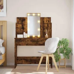vidaXL Armarios Y Almacenamiento-Tocador con luces LED 96x40x142 cm