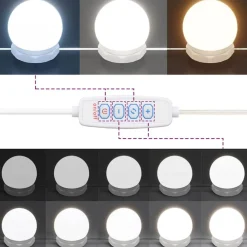 vidaXL Armarios Y Almacenamiento-Tocador con luces LED 96x40x142 cm