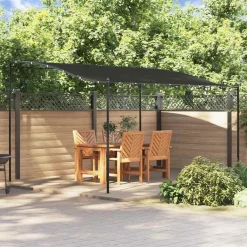 vidaXL Toldo acero y tela gris 4x3 m 180 g/m² Antracita Sale