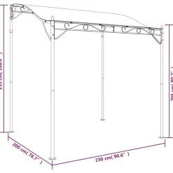 vidaXL Jardín-Toldo acero y tela color 2x2,3 m 180 g/m²