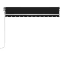 vidaXL Toldo automático LED sensor de viento gris 300x250 cm Antracita New