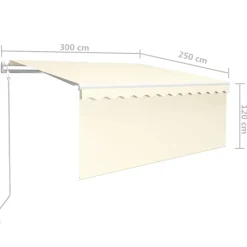 vidaXL Toldo automático retráctil con persiana color 3x2,5m Crema New