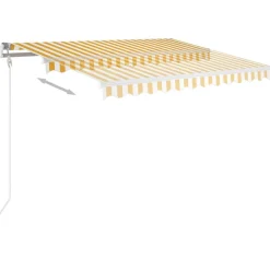 vidaXL Toldo automático retráctil 300x250 cm Amarillo y blanco Outlet