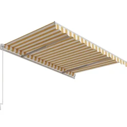 vidaXL Toldo automático retráctil 300x250 cm Amarillo y blanco Outlet