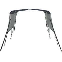 vidaXL Toldo bimini 3 arcos con paredes laterales de malla Azul y negro