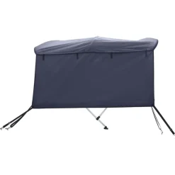 vidaXL Toldo bimini 3 arcos con paredes laterales 183x(185-198)x137 cm Azul Online