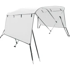 vidaXL Toldo bimini 3 arcos con paredes laterales 183x(137-152)x137 cm Blanco Online