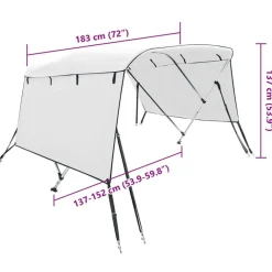 vidaXL Toldo bimini 3 arcos con paredes laterales 183x(137-152)x137 cm Blanco Online