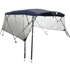 vidaXL Piezas Y Accesorios Para Vehículos-Toldo bimini 4 arcos con paredes laterales de malla