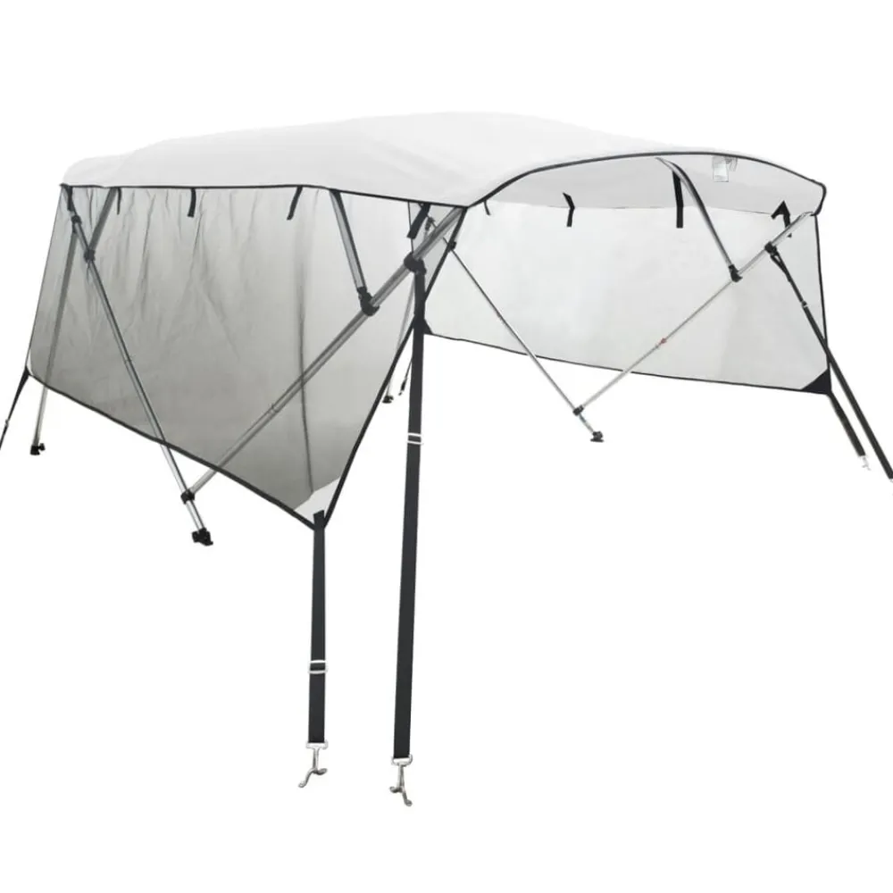 vidaXL Piezas Y Accesorios Para Vehículos-Toldo bimini 4 arcos con paredes laterales de malla