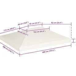 vidaXL Toldo de cenador 310 g/m² 4x3 m crema Blanco Sale