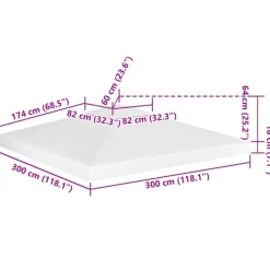 vidaXL Jardín-Toldo de cenador 2 niveles 310 g/m² 3x3 m