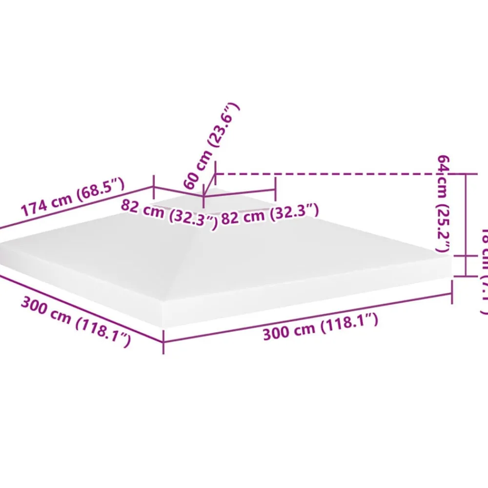 vidaXL Jardín-Toldo de cenador 2 niveles 310 g/m² 3x3 m