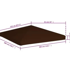 vidaXL Toldo de cenador marrón 310 g/m² 3x3 m Marrón Outlet