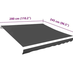 vidaXL Toldo de lona blanco gris 3x2,5 m Antracita