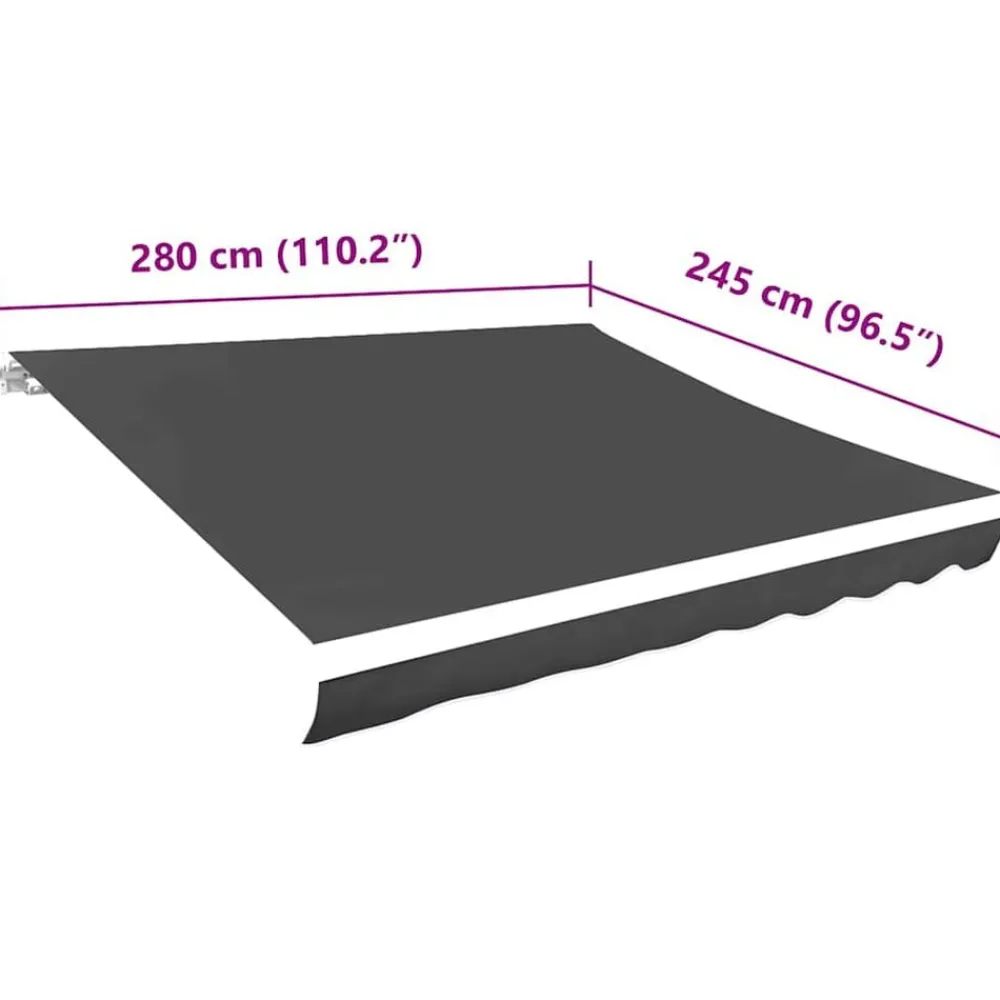 vidaXL Toldo de lona blanco gris 3x2,5 m Antracita
