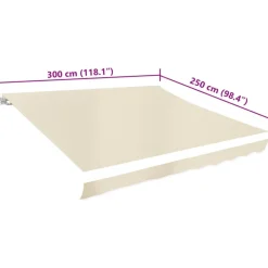 vidaXL Toldo de lona color 3x2,5 m sin armazón Crema Sale