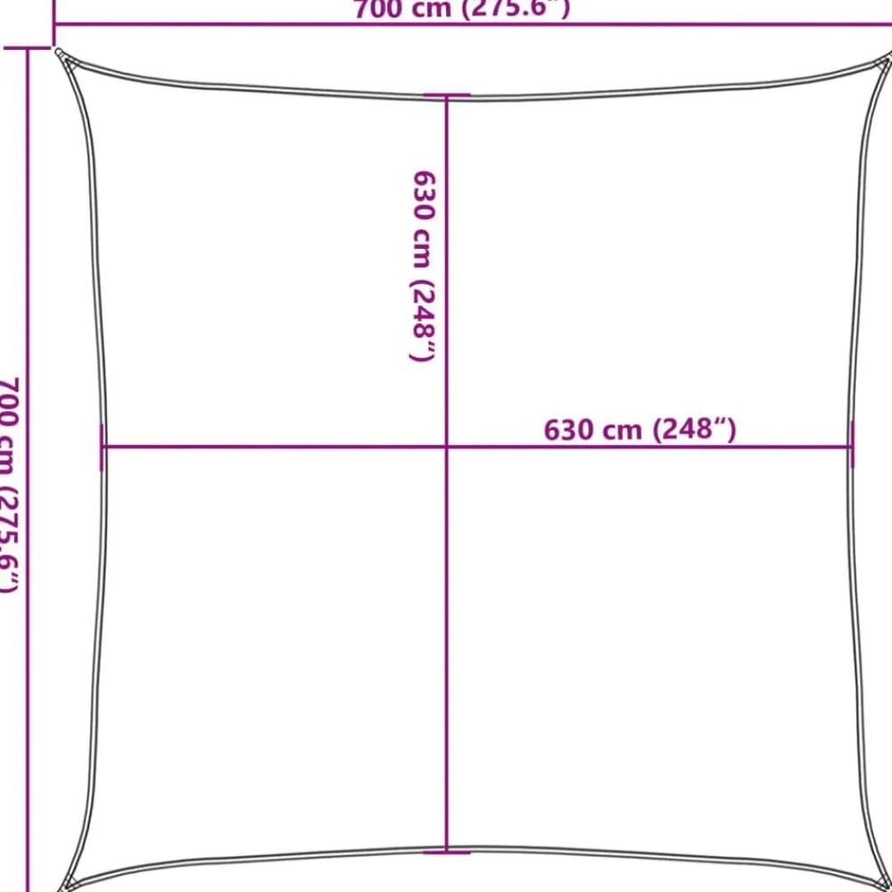 vidaXL Jardín-Toldo de vela HDPE 160 g/m² 2x2,5 m